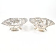 PAIR OF VICTORIAN SILVER HALLMARKED BON BON DISHES