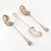 COLLECTION OF 3 SILVER HALLMARKED 18TH CENTURY SERVING SPOONS