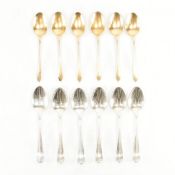 TWO SETS OF HALLMARKED SILVER COFFEE SPOONS