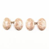 HALLMARKED 9CT GOLD ETCH DESIGN CUFFLINKS