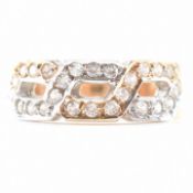 VINTAGE 14CT BICOLOUR GOLD & WHITE STONE SET RING