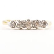 18CT GOLD & PLATINUM FIVE STONE DIAMOND RING