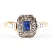1920s 18CT GOLD & PLATINUM SAPPHIRE & DIAMOND RING