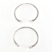 TWO 925 SILVER TORQUE BANGLE BRACELETS