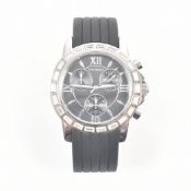 YVES BERTELIN STAINLESS STEEL WHITE STONE SET WRIST WATCH