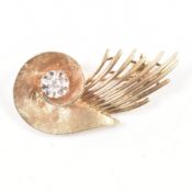 14CT GOLD & DIAMOND PENDANT BROOCH PIN