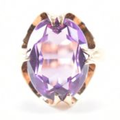 HALLMARKED 9CT GOLD & AMETHYST DRESS RING