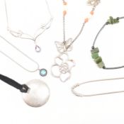 COLLECTION OF ASSORTED SILVER NECKLACES