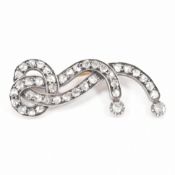 VICTORIAN SILVER & GOLD ROSE CUT DIAMOND COMET BROOCH