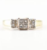 HALLMARKED 9CT GOLD & DIAMOND CLUSTER RING