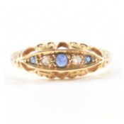 HALLMARKED 18CT GOLD SAPPHIRE & DIAMOND RING