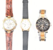 GROUP OF THREE WRISTWATCHES & WATCH BOX