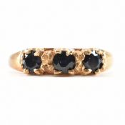 HALLMARKED 9CT GOLD & SAPPHIRE RING