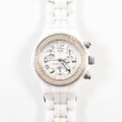TECHNO MARINE DIAMOND SET CERAMIC & STAINLESS STEEL WRIST WATCH