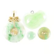 FOUR JADE NECKLACE PENDANT CHARMS