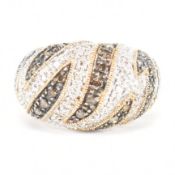 HALLMARKED 9CT GOLD & DIAMOND DOME RING