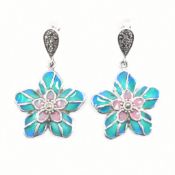 925 SILVER PLIQUE A JOUR & MARCASITE DROP EARRINGS