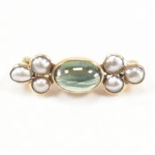 RUSSIAN GOLD TOURMALINE & PEARL BROOCH PIN