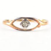 VINTAGE GOLD & DIAMOND SINGLE STONE RING