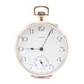 VINTAGE GOLD PLATED OPEN FACE POCKET WATCH