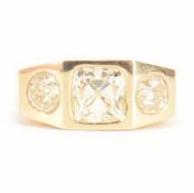 RETRO 18CT GOLD & FANCY LIGHT YELLOW DIAMOND THREE STONE RING