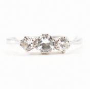 VINTAGE PLATINUM & DIAMOND THREE STONE RING