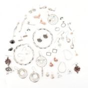 COLLECTION OF ASSORTED SILVER EARRINGS