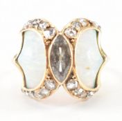 FRENCH ART NOUVEAU 18CT GOLD OPAL & DIAMOND RING
