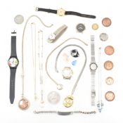 COLLECTION OF ASSORTED COSTUME JEWELLERY & WATCHES