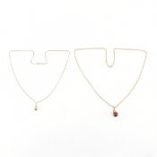 HALLMARKED 9CT GOLD COFFEE BEAN PENDANT & 9CT BALL PENDANT