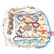 COLLECTION OF ASSORTED COSTUME JEWELLERY & BOX