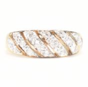 5 GOLD PLATED SILVER & WHITE STONE DOME RINGS