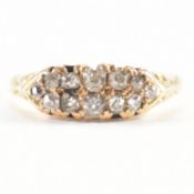 HALLMARKED ANTIQUE 18CT GOLD & DIAMOND CLUSTER RING