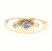 VICTORIAN HALLMARKED 18CT GOLD SAPPHIRE & DIAMOND RING