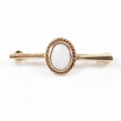 HALLMARKED 9CT GOLD & OPAL BAR BROOCH