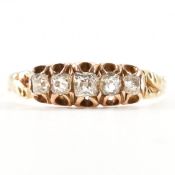ANTIQUE GOLD & DIAMOND FIVE STONE RING