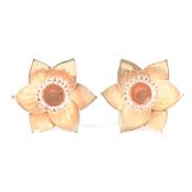PAIR OF HALLMARKED 9CT CLOGAU GOLD DAFFODIL EARRINGS