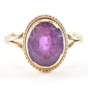 HALLMARKED 9CT GOLD & AMETHYST RING