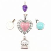 COLLECTION OF ASSORTED 925 SILVER NECKLACE PENDANTS