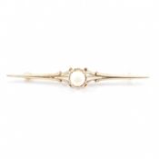 HALLMARKED 9CT GOLD & PEARL BAR BROOCH PIN