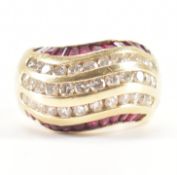 GOLD, RUBY & DIAMOND DOME RING