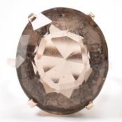 VINTAGE GOLD & SMOKY QUARTZ DRESS RING