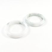 TWO JADEITE BANGLE BRACELETS