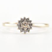 HALLMARKED 9CT GOLD & DIAMOND CLUSTER RING