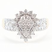 HALLMARKED 9CT GOLD & DIAMOND CLUSTER RING