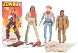 LOUIS MARX COWBOY KID & CHEROKEE INDIAN ACTION FIGURES