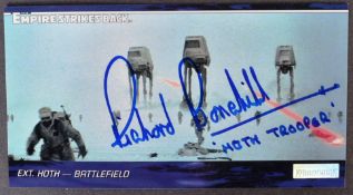 STAR WARS - EMPIRE STRIKES BACK - RICHARD BONEHILL SIGNED TRADING CARD