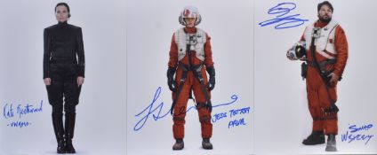 STAR WARS - THE FORCE AWAKENS - X3 SIGNED 8X10