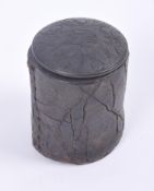 LATE NINETEENTH CENTURY ANTIQUE IRISH LEATHER SNUFF BOX