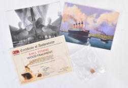 RMS TITANIC - WOOD FRAGMENT FROM THE WRECK SITE